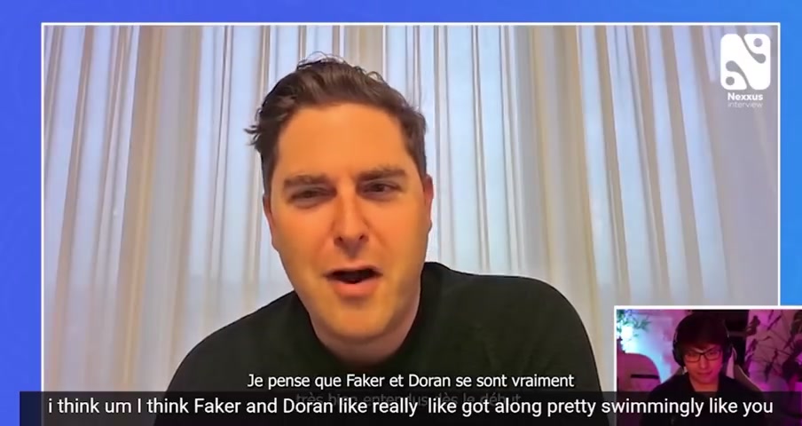 png电子T1 CEO：觉得Faker和Doran相处真的很融洽 他们非常的哥们